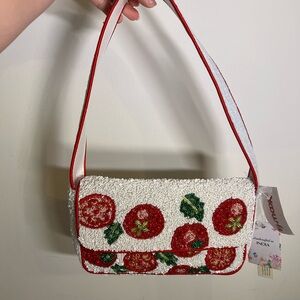 Viral marshalls/ tj maxx beaded- Embroidered Tomato Design shoulder bag